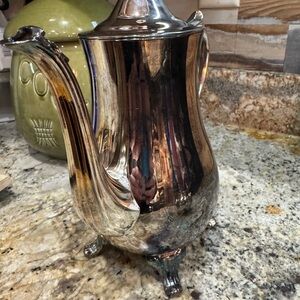 Silver plated tea pot and creamer